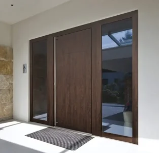 Porte d'entrée ton bois